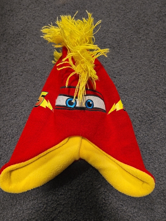 Disney Other - Disney Lightning McQueen Red and Yellow Knit Pom-Pom Hat